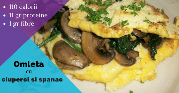 omleta cu ciuperci si spanac