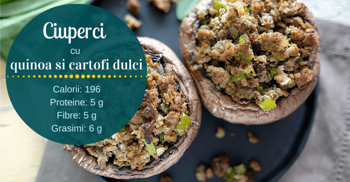 ciuperci umplute cu quinoa si cartofi dulci