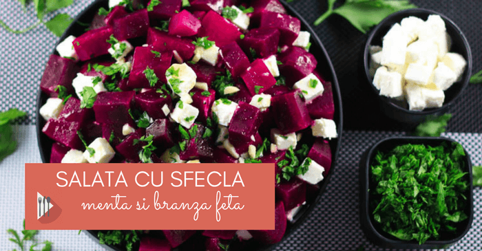 Salata cu sfecla coapta menta si branza feta