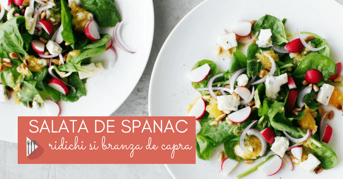 salata de spanac ridichi si branza de capra