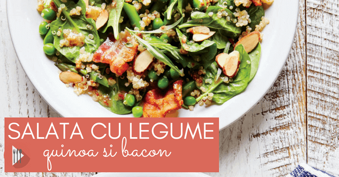 Salata cu legume de primavara, quinoa si bacon 1