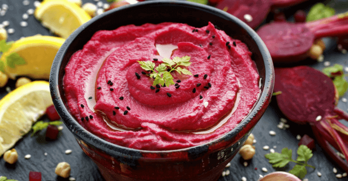 humus din sfecla rosie si naut