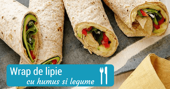 wrap de lipie cu humus is legume