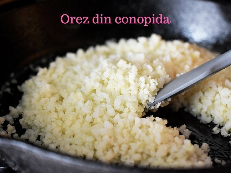 "Orez" prăjit din conopidă cu nucă de cocos si curry 2